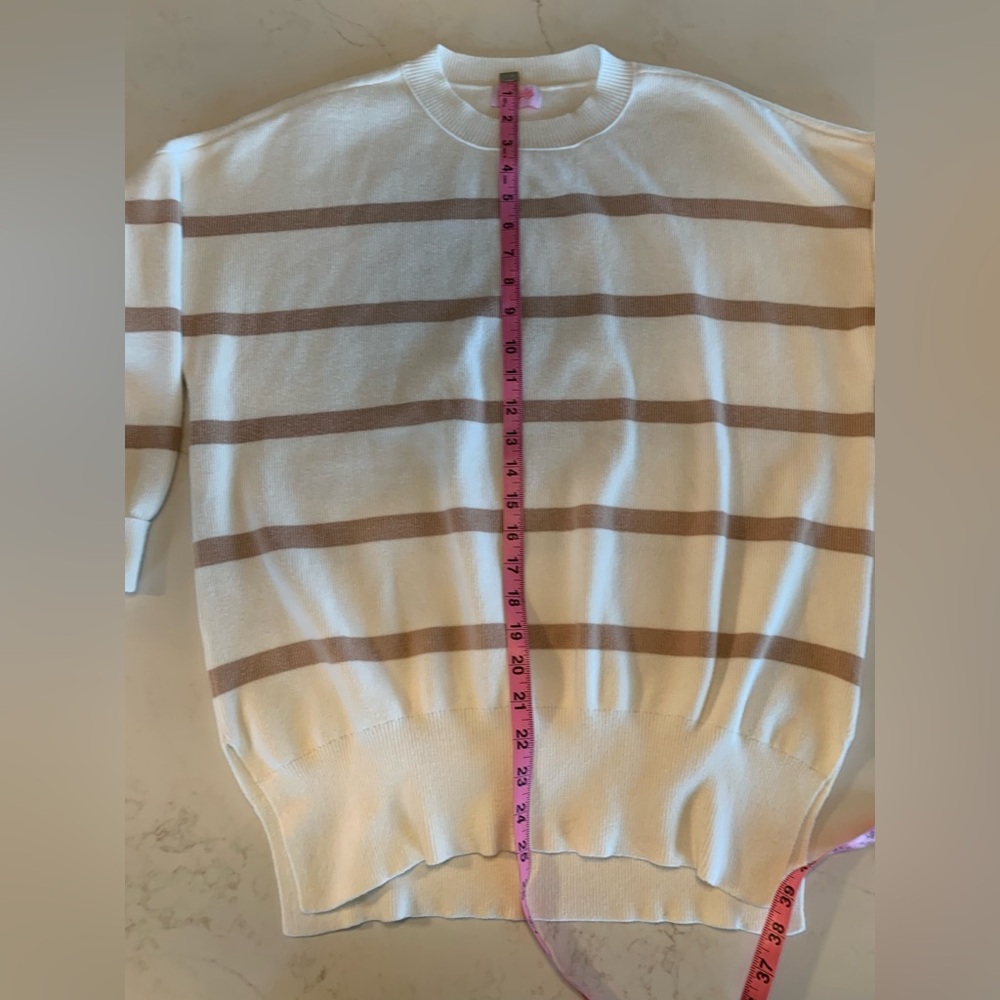 Pink Lily Cream Ribbed Sweater - Picture 5 of 5